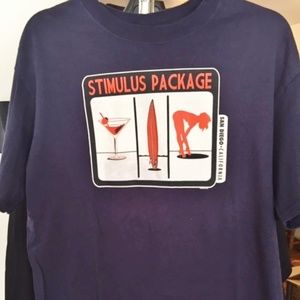 THE STIMULUS PACKAGE TEE 100% COTTON  MEN FUN TEE